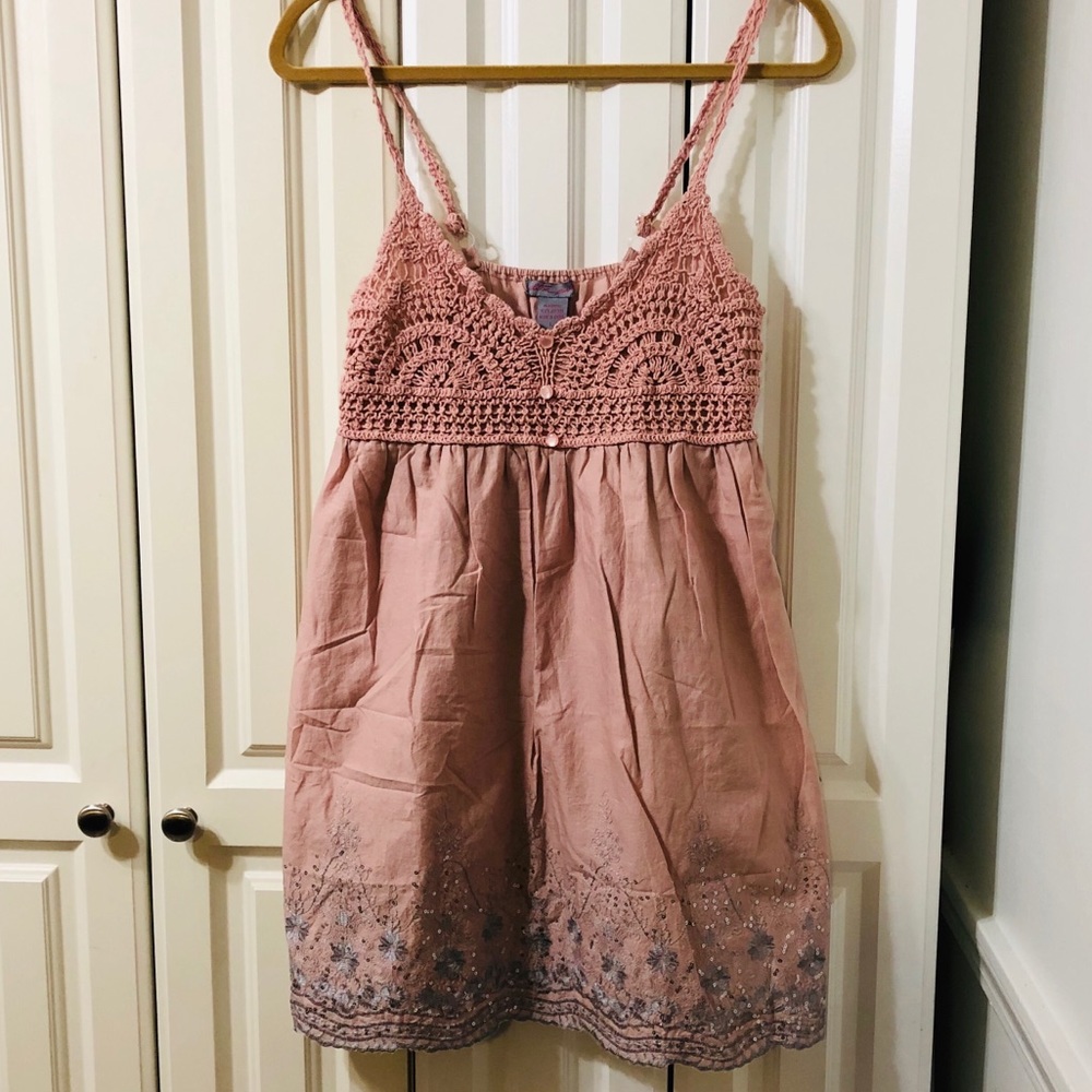 Sweet Crocheted Sparkling Babydoll Dress Size L